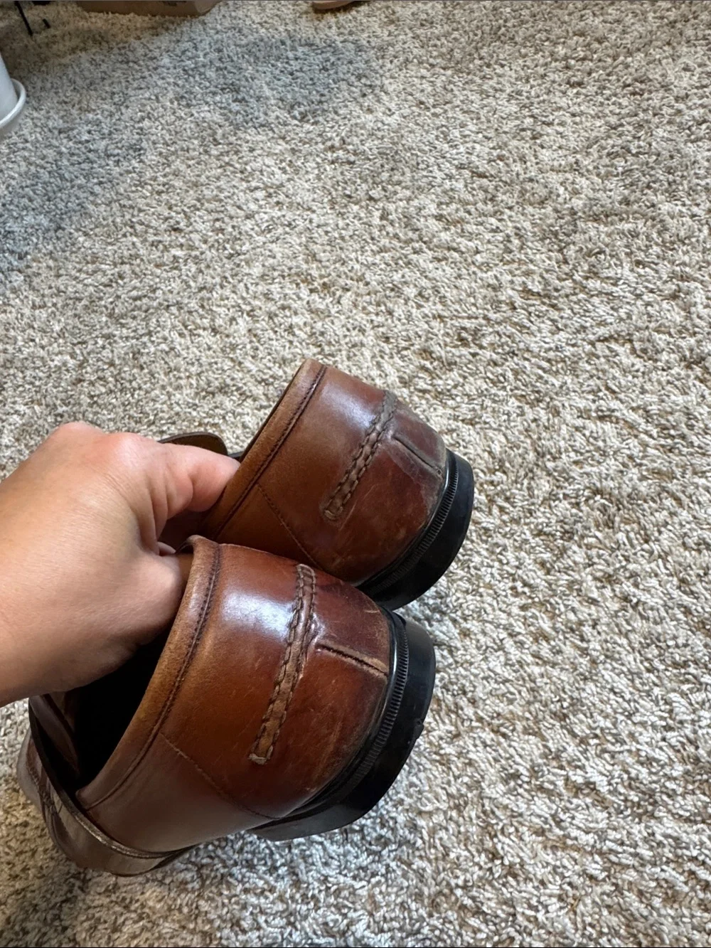 Gucci Brown Leather Logo Strap Men's Loafers